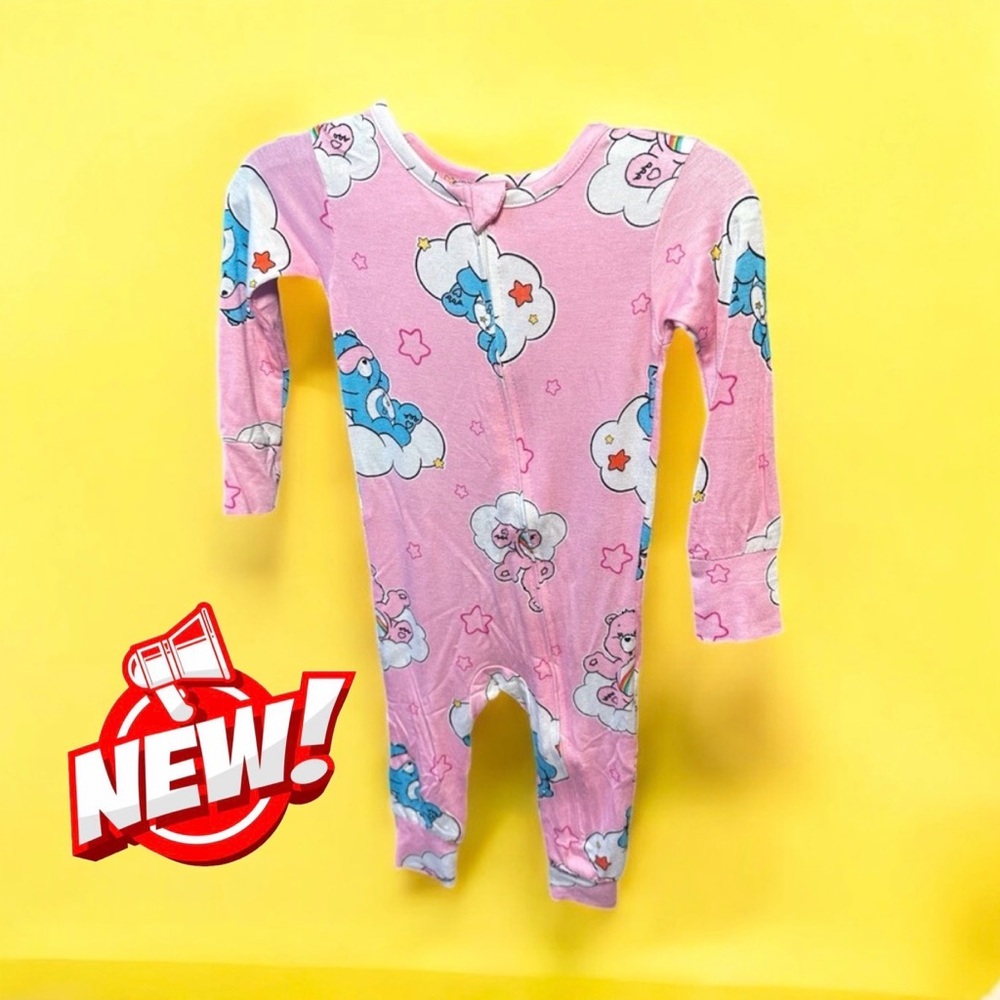 Brand New Care Bears Cartoon Pink One-Piece Pajamas – Children’s Sizes 12M to 5T